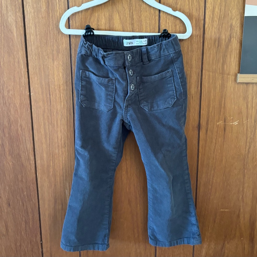Zara Kids Gray Corduroy Pants